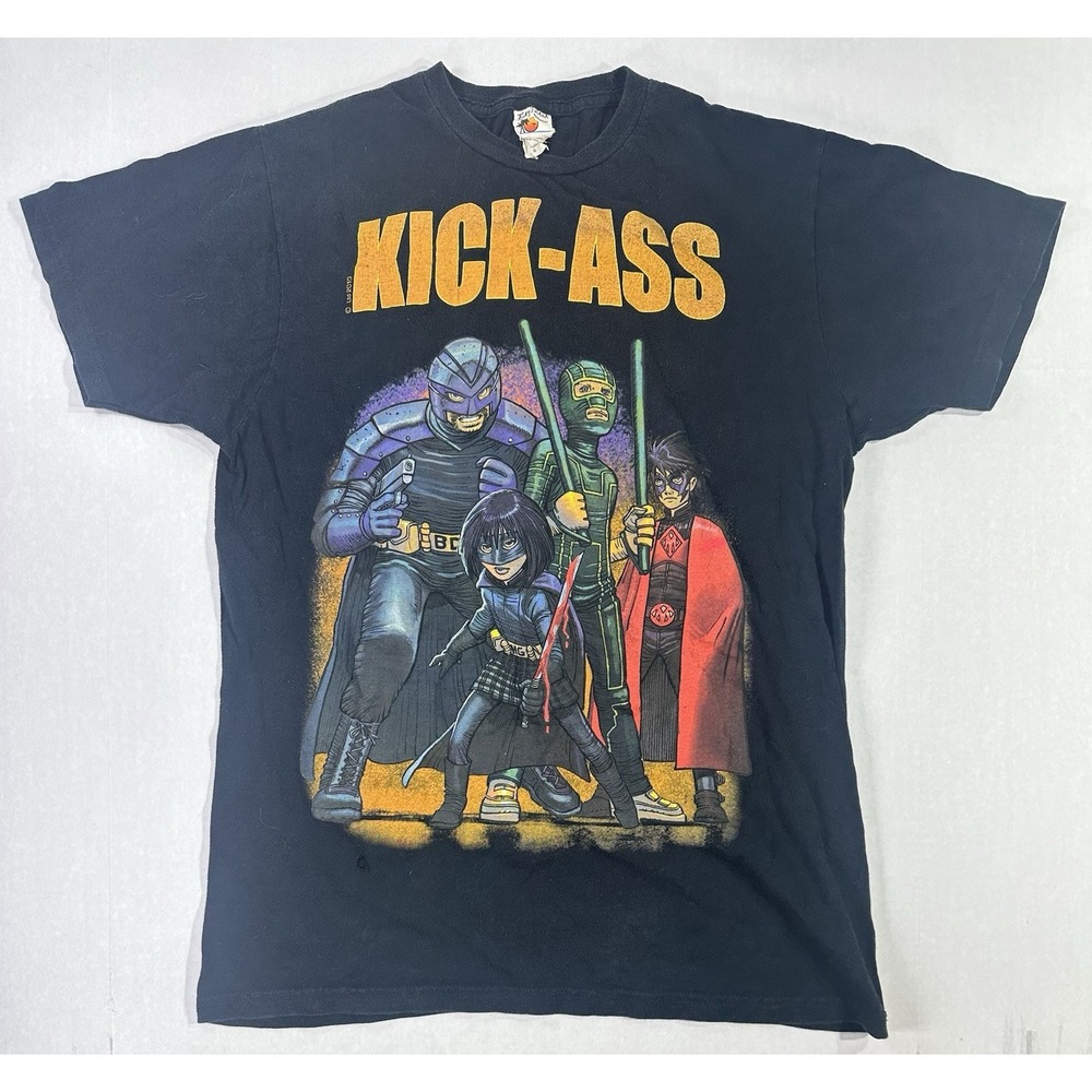 Kick-Ass Movie Graphic Tee Bay Island Superhero Comic Shirt Black Vintage M